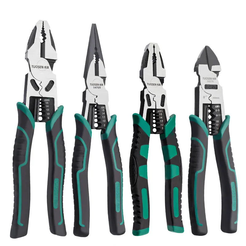 Industrial Grade 8" & 9" Pliers Set – Heavy Duty Long Nose Pliers, Diagonal Cutting Pliers & Combination Lineman's Pliers, Labor-Saving Wire Cutters for Professionals